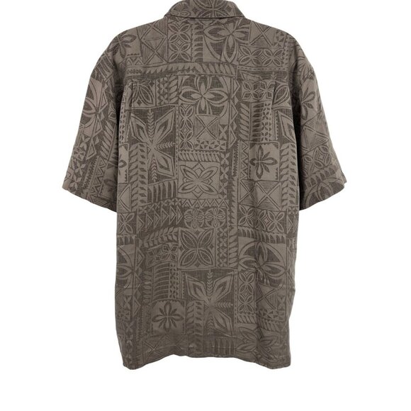Quiksilver Waterman Shirt Size Large L Mens Brown Short Sleeve Hawaiian EUC - Picture 5 of 8